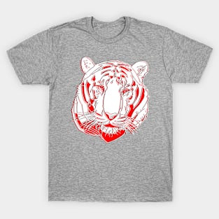 Chinese Tiger Head Feline portrait Wildcat face profile T-Shirt